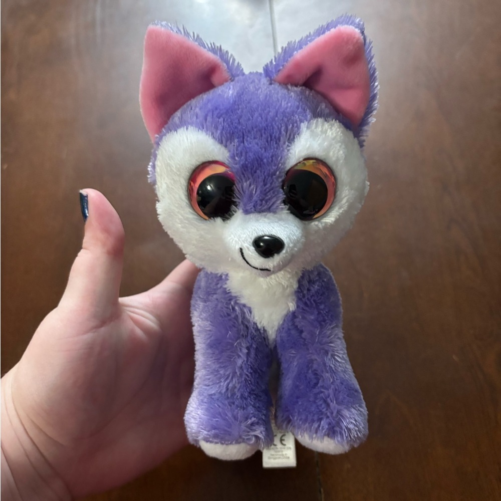 Purple and White Stuffed Animal Toy